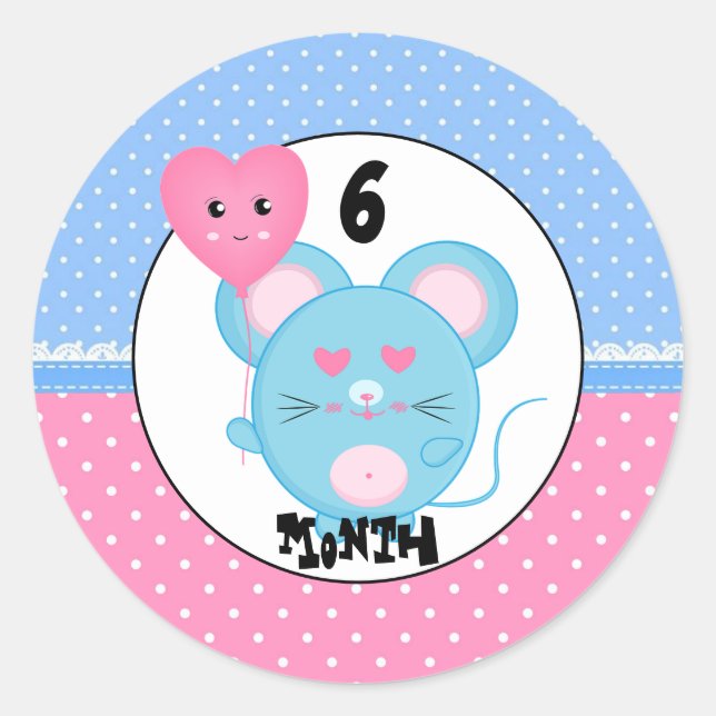 Cute Mouse Classic Round Sticker (Front)