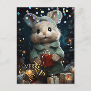 Cute Mouse. Congratulation. Postcard