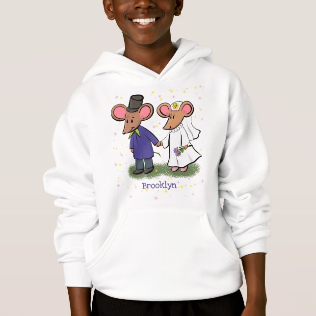 Cute mouse couple cartoon illustration (Front)