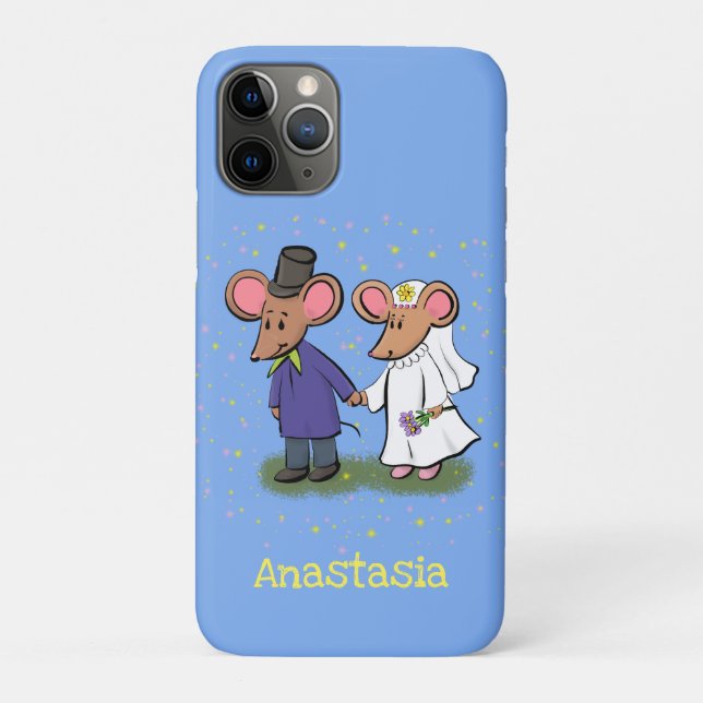 Cute mouse couple cartoon illustration Case-Mate iPhone case (Back)