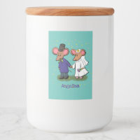 Cute mouse couple cartoon illustration