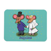 Cute mouse couple cartoon illustration