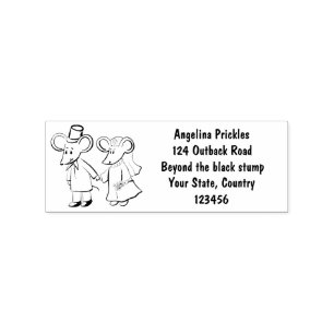 Cute mouse couple cartoon illustration rubber stamp