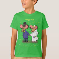Cute mouse couple cartoon illustration