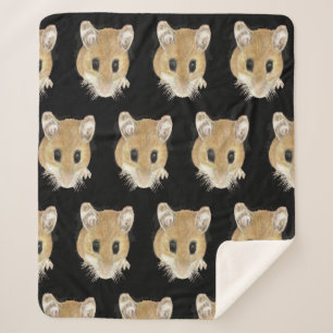 Cute Mouse Curious Fun Animal Watercolor Art Sherpa Blanket