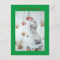 cute mouse eating berries snow scene wildlife