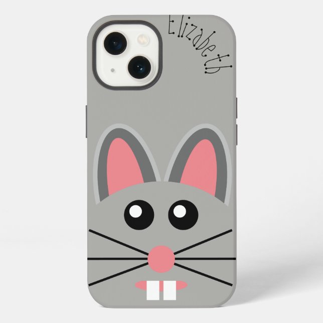 Cute Mouse Face Customisable iPhone Case (Back)