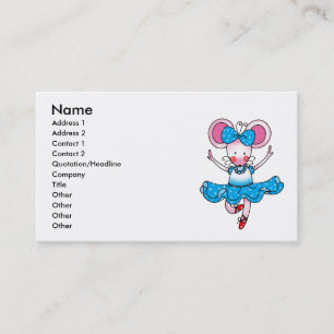 Cute mouse girl ballerina business card