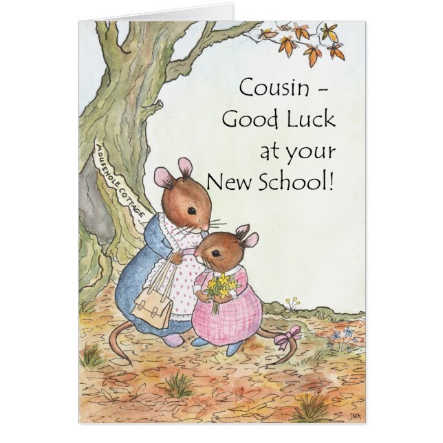 Cute Mouse Good Luck New School for Cousin (Front)