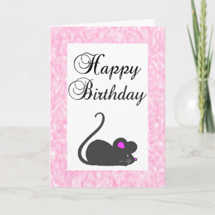 Cute Mouse Happy Birthday Card