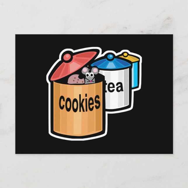 cute mouse in cookie jar postcard (Front)