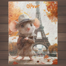 Cute mouse in Paris Sunny Day