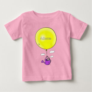 Cute mouse in watering can with balloon cartoon baby T-Shirt