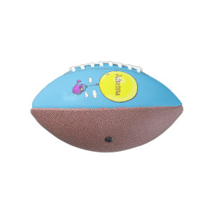 Cute mouse in watering can with balloon cartoon football