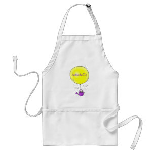 Cute mouse in watering can with balloon cartoon standard apron