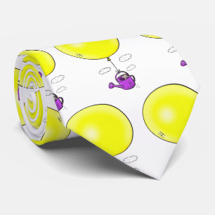 Cute mouse in watering can with balloon cartoon tie