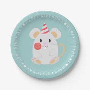 Cute Mouse Kids Birthday Party Paper Plate
