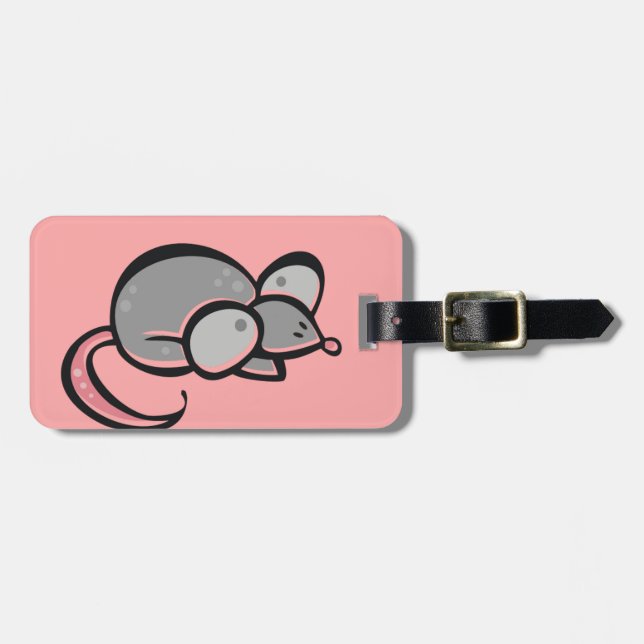 Cute Mouse Luggage Tag (Front Horizontal)