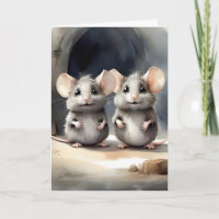 Cute Mouse Mice Best Pals Friends Buddies Portrait