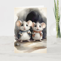 Cute Mouse Mice Best Pals Friends Portrait Blank