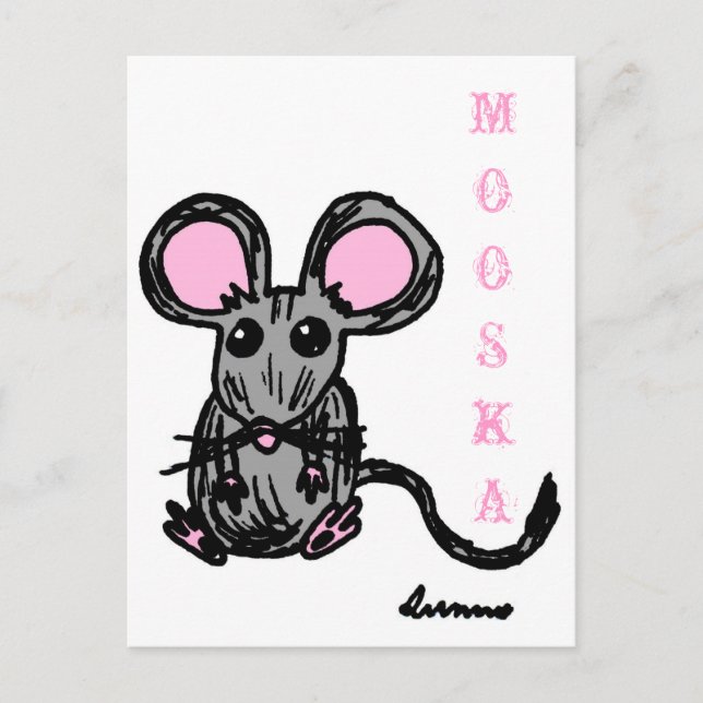 Cute Mouse Mooska Postcard (Front)