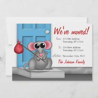Cute Mouse on Doorstep - Moving Announcements