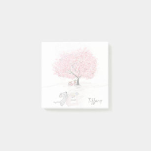 Cute Mouse Pink Custom Name Post-it Notes