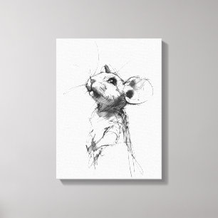 Cute Mouse Portrait Canvas Print