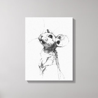 Cute Mouse Portrait  Canvas Print