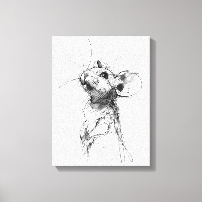 Cute Mouse Portrait  Canvas Print (Front)