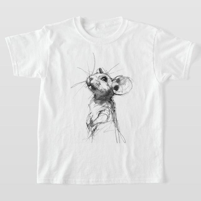 Cute Mouse Portrait  T-Shirt (Laydown)