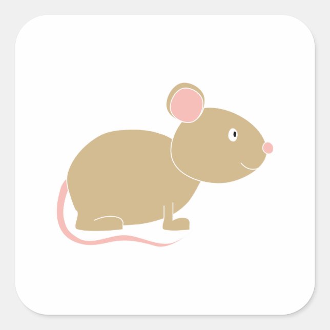 Cute Mouse. Square Sticker (Front)