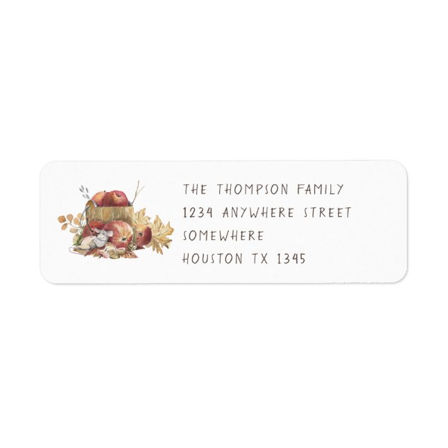 Cute Mouse Thanksgiving Return Name Address (Front)