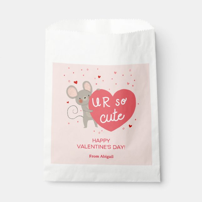 Cute Mouse Valentine  Favour Bags (Front)