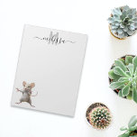 Cute Mouse Watercolor Monogram Name Notepad<br><div class="desc">This design may be personalised in the area provided by changing the photo and/or text. Or it can be customised by clicking Personalise this Template and then choosing the click to customise further option and delete or change the colour of the background, add text, change the text colour or style,...</div>