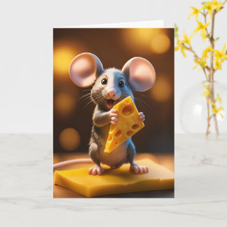 Cute Mouse with Cheese Card
