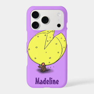 Cute mouse with cheese cartoon illustration