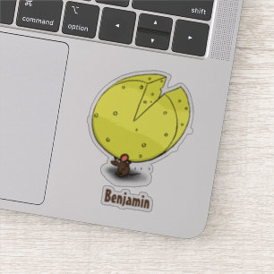 Cute mouse with cheese cartoon illustration