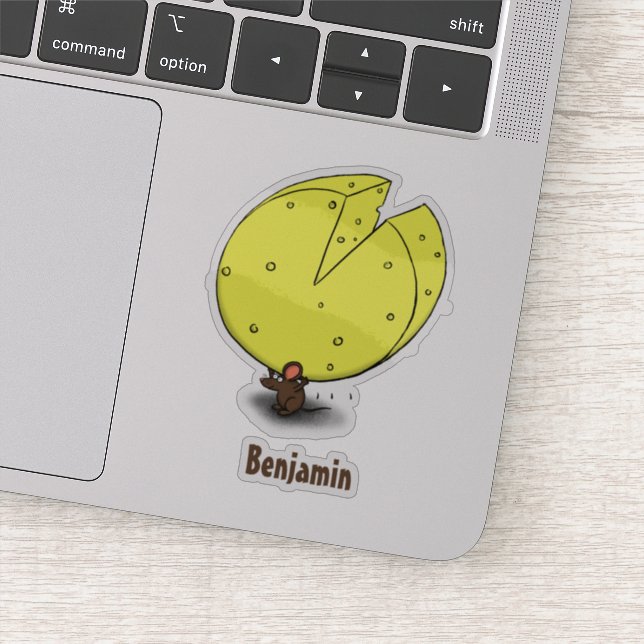 Cute mouse with cheese cartoon illustration (Detail)