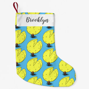 Cute mouse with cheese cartoon illustration small christmas stocking