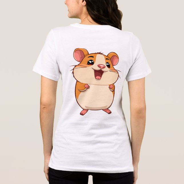 Cute Mouse Woman T-Shirt Tri-Blend Shirt (Back)