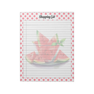 Cute Mouth Watering Watermelon Shopping List  Notepad