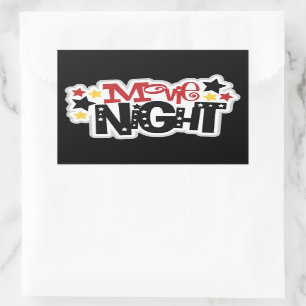 Cute Movie night words sticker