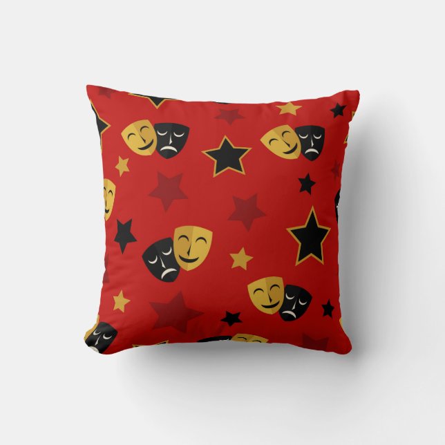 Cute movie theatre home decor mask pattern pillow (Front)