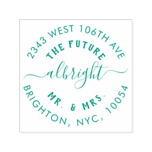 Cute Mr & Mrs Wedding Announcement Return Address Self-inking Stamp