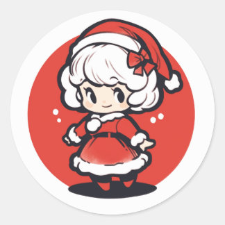 Cute Mrs. Claus Christmas sticker