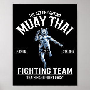 Cute Muay Thai Unicorns Thai Boxing And Kickboxing Poster