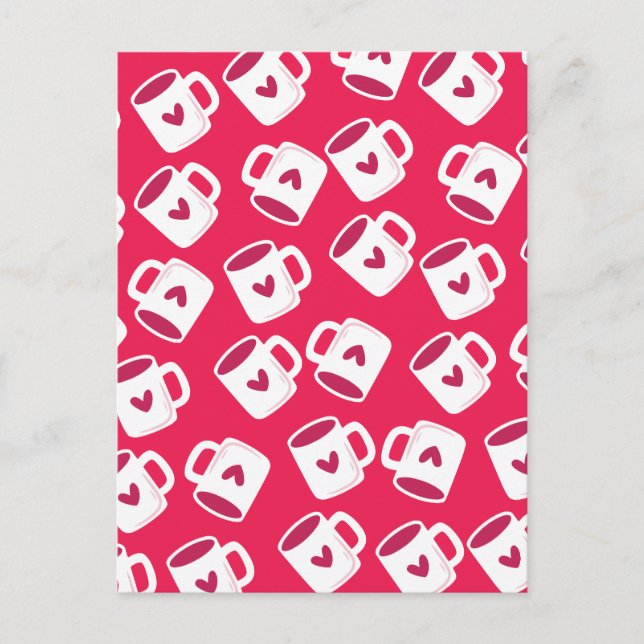 Cute mug seamless pattern holiday postcard (Front)