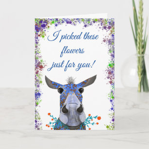 Cute Mule Cartoon Animal Mothers Day Card
