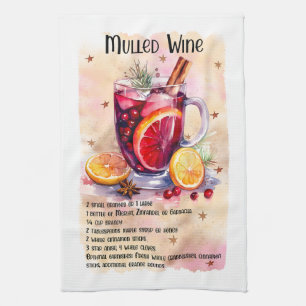 Cute mulled wine recipe tea towel